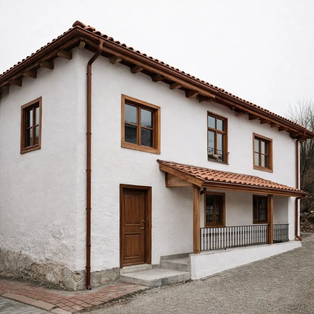 منزل بعد الترميم بواجهة مجددة ودهانات خارجية نظيفة مع نوافذ وأبواب خشبية وسقف قرميد يمنح المبنى مظهرًا حديثًا ومنظمًا